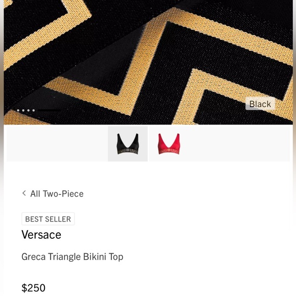 NWT Versace Greca Triangle Bikini Top - Picture 3 of 6